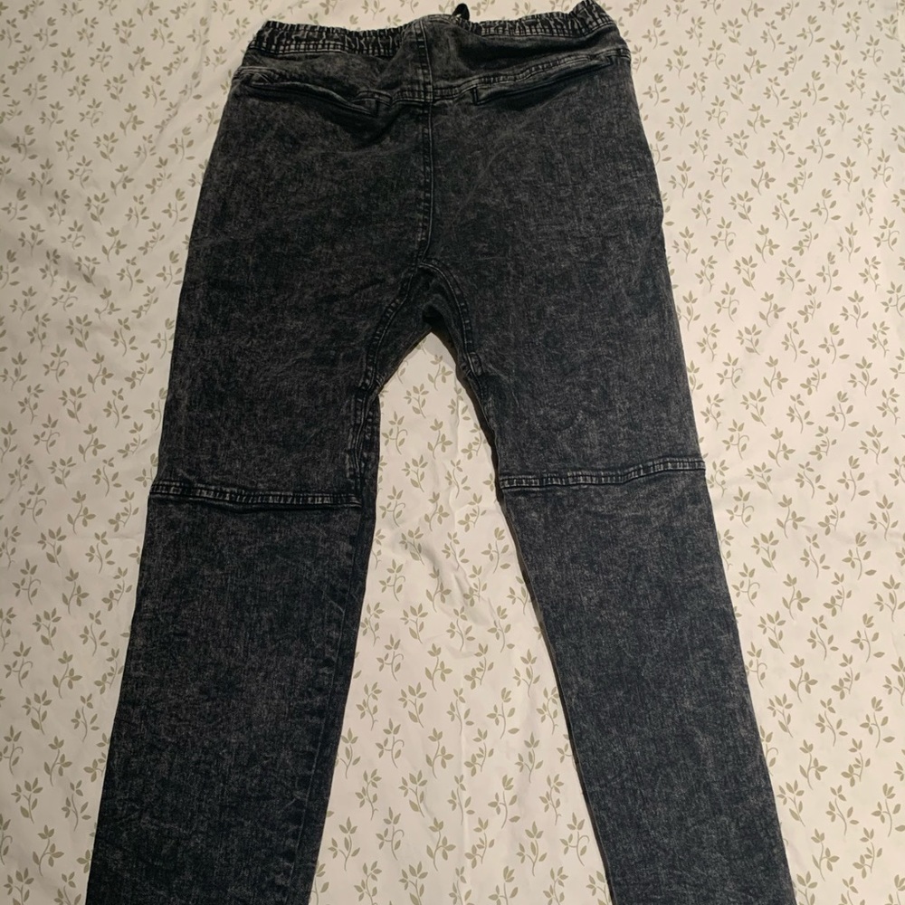 Black jeans with white